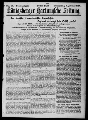 Königsberger Hartungsche Zeitung vom 03.02.1916