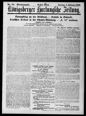 Königsberger Hartungsche Zeitung on Feb 4, 1916
