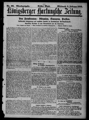 Königsberger Hartungsche Zeitung on Feb 9, 1916