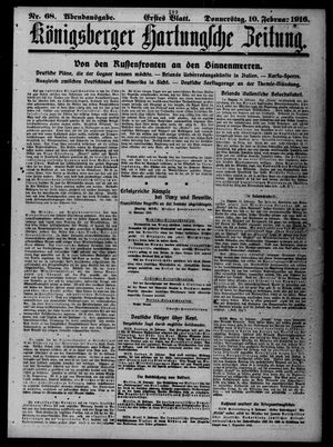 Königsberger Hartungsche Zeitung on Feb 10, 1916