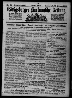 Königsberger Hartungsche Zeitung on Feb 12, 1916