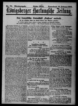 Königsberger Hartungsche Zeitung on Feb 12, 1916