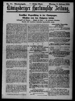 Königsberger Hartungsche Zeitung vom 14.02.1916