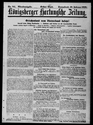 Königsberger Hartungsche Zeitung on Feb 19, 1916