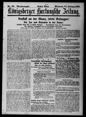Königsberger Hartungsche Zeitung on Feb 23, 1916