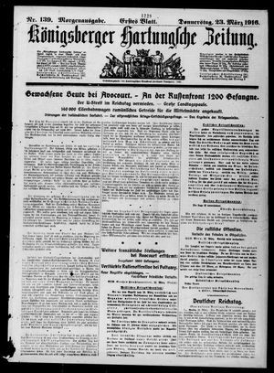 Königsberger Hartungsche Zeitung on Mar 23, 1916
