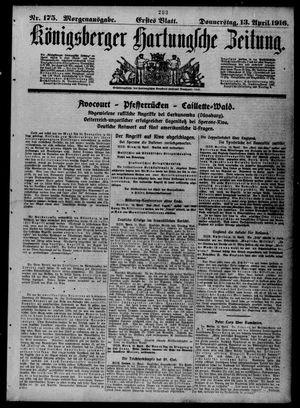 Königsberger Hartungsche Zeitung vom 13.04.1916