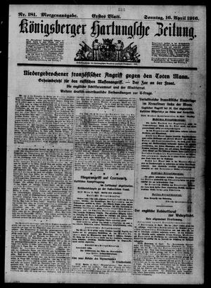 Königsberger Hartungsche Zeitung vom 16.04.1916