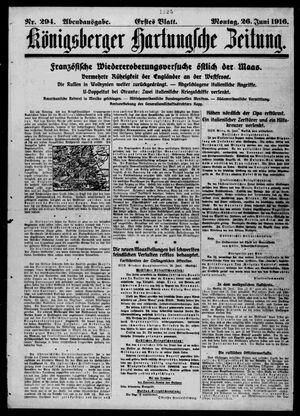 Königsberger Hartungsche Zeitung on Jun 26, 1916