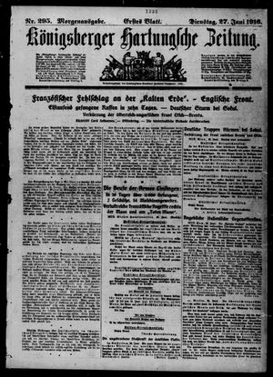 Königsberger Hartungsche Zeitung vom 27.06.1916