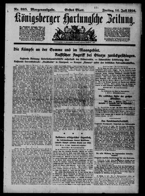 Königsberger Hartungsche Zeitung on Jul 14, 1916