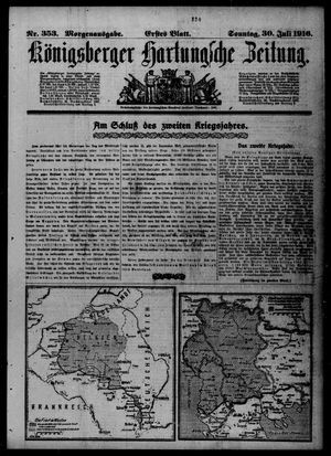 Königsberger Hartungsche Zeitung vom 30.07.1916