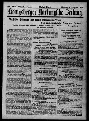 Königsberger Hartungsche Zeitung on Aug 6, 1916