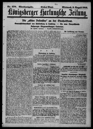 Königsberger Hartungsche Zeitung vom 09.08.1916