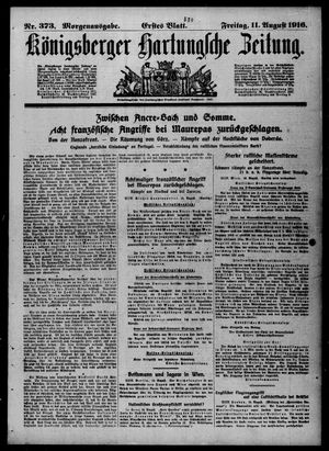 Königsberger Hartungsche Zeitung on Aug 11, 1916