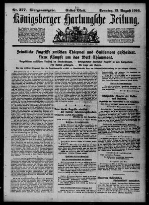 Königsberger Hartungsche Zeitung vom 13.08.1916