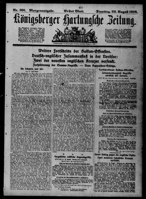 Königsberger Hartungsche Zeitung vom 22.08.1916