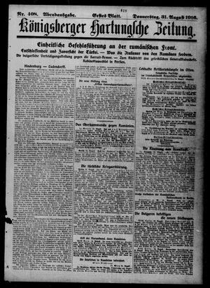 Königsberger Hartungsche Zeitung on Aug 31, 1916
