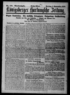 Königsberger Hartungsche Zeitung vom 01.09.1916