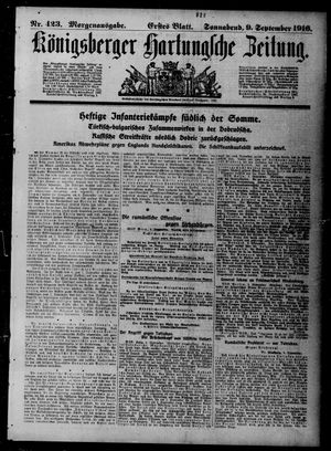 Königsberger Hartungsche Zeitung vom 09.09.1916