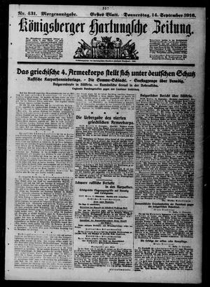 Königsberger Hartungsche Zeitung on Sep 14, 1916