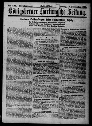 Königsberger Hartungsche Zeitung on Sep 15, 1916