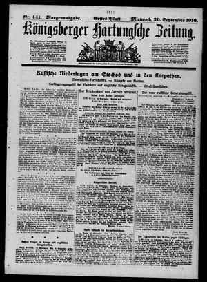 Königsberger Hartungsche Zeitung vom 20.09.1916