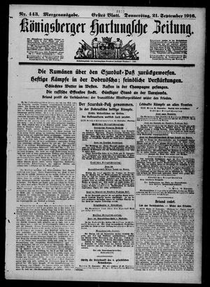 Königsberger Hartungsche Zeitung vom 21.09.1916