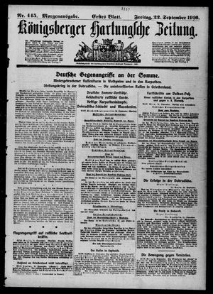 Königsberger Hartungsche Zeitung on Sep 22, 1916