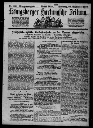Königsberger Hartungsche Zeitung vom 26.09.1916