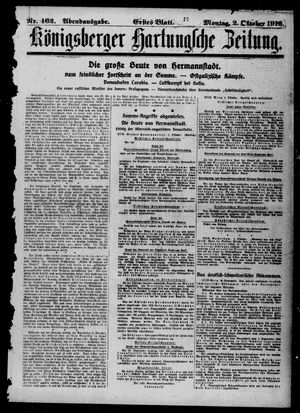 Königsberger Hartungsche Zeitung vom 02.10.1916