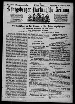 Königsberger Hartungsche Zeitung on Oct 3, 1916