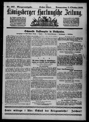 Königsberger Hartungsche Zeitung vom 05.10.1916