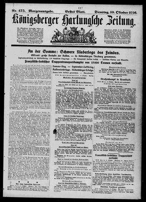 Königsberger Hartungsche Zeitung vom 10.10.1916
