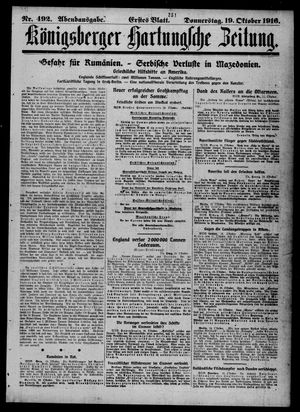 Königsberger Hartungsche Zeitung vom 19.10.1916