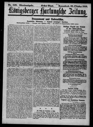 Königsberger Hartungsche Zeitung vom 28.10.1916