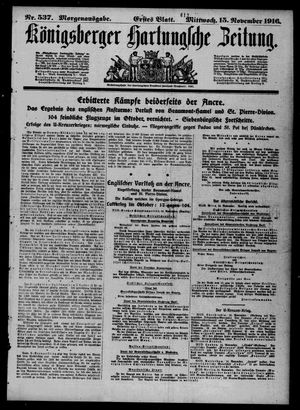 Königsberger Hartungsche Zeitung vom 15.11.1916