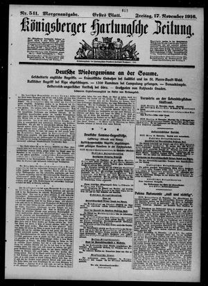 Königsberger Hartungsche Zeitung vom 17.11.1916