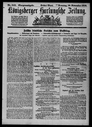 Königsberger Hartungsche Zeitung vom 19.11.1916