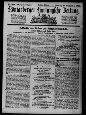 Königsberger Hartungsche Zeitung vom 24.11.1916