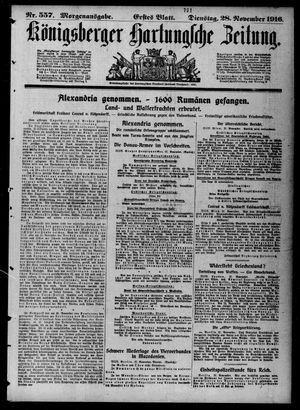 Königsberger Hartungsche Zeitung on Nov 28, 1916