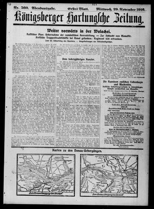 Königsberger Hartungsche Zeitung vom 29.11.1916