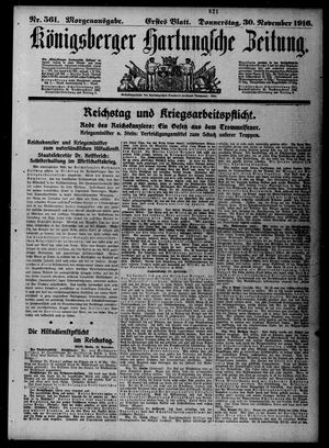 Königsberger Hartungsche Zeitung vom 30.11.1916