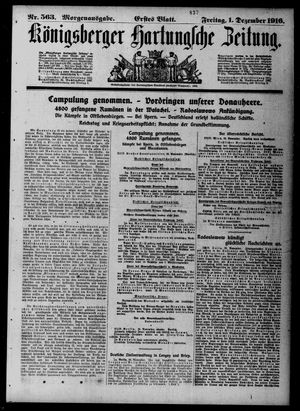 Königsberger Hartungsche Zeitung vom 01.12.1916
