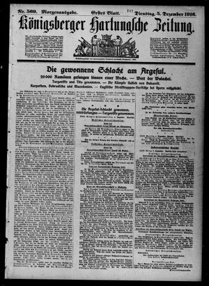 Königsberger Hartungsche Zeitung vom 05.12.1916