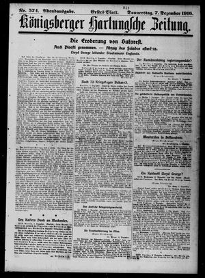 Königsberger Hartungsche Zeitung vom 07.12.1916