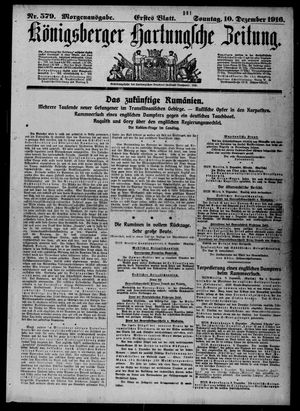 Königsberger Hartungsche Zeitung on Dec 10, 1916