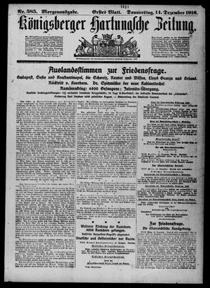 Königsberger Hartungsche Zeitung on Dec 14, 1916