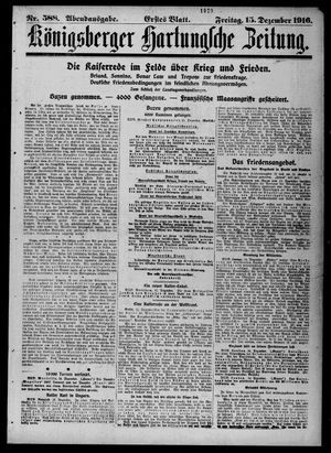 Königsberger Hartungsche Zeitung on Dec 15, 1916