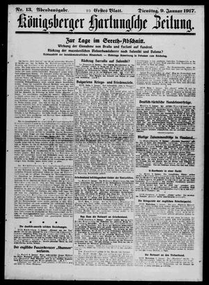 Königsberger Hartungsche Zeitung vom 09.01.1917